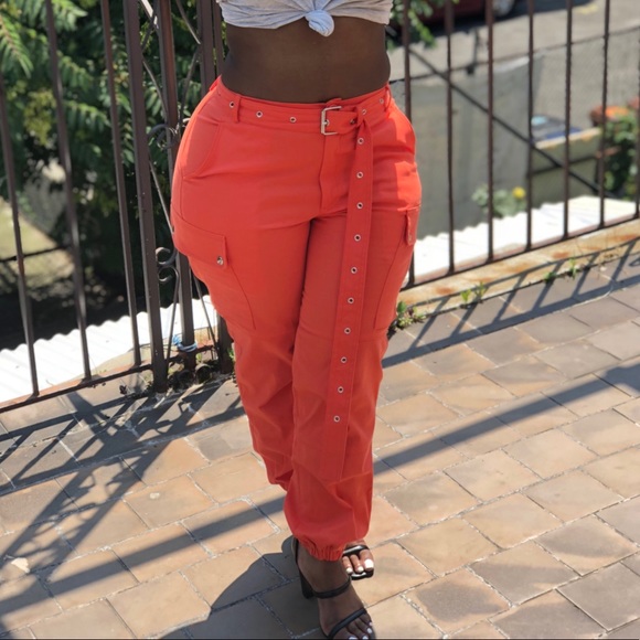 🚨Medium left🚨Orange cargo pants - Picture 6 of 7